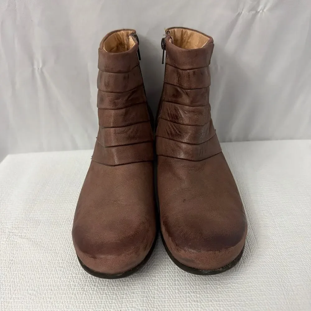 Naot Legend Ankle Boots Womens 10 Brown Leather Boho